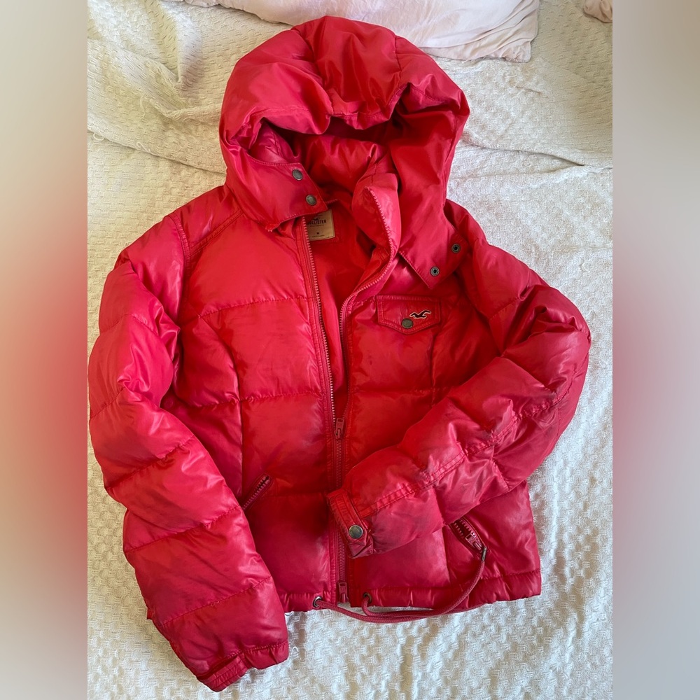 Hollister Vibrant Red Puffy Jacket